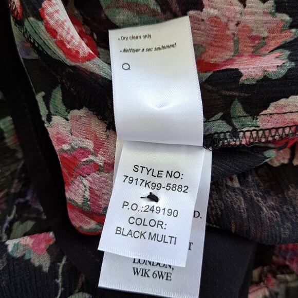 PAIGE Paradis Black Multi Floral Silk Ruffle Midi Maxi Dress SizeSmall $429 - Picture 16 of 16